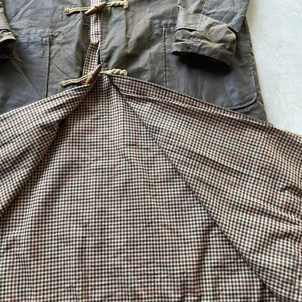 Vintage Polo Ralph Lauren Duffle Coat Vintage Brown Oil Tin Cloth Waxed Large - Picture 9 of 9